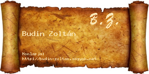 Budin Zoltán névjegykártya